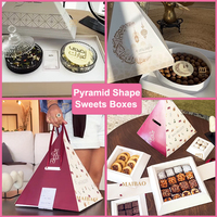 Individuell Bedruckte Catering-Pyramidenbox aus Kraftpapier für Sandwiches, Brot, Kuchen, Desserts, Snacks und Schokolade