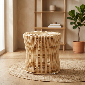 Taburete Moderno de Ratán para Exteriores, Ecológico, Duradero, Impermeable, con Certificación BS International NA274 y 3 Años de Garantía - Product Image 1