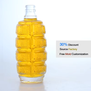 Bouteille en verre de luxe JB GLASS de 700 ml, forme bouteille, avec bouchon <span class=keywords><strong>Guara</strong></span>, haute qualité, réutilisable, pour stockage de vodka, tequila, gin, personnalisable, ISO9001 - Product Image 1