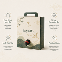 Emballage OEM Bag-in-Box avec robinet, poche liquide alimentaire sécurisée pour le stockage de boissons, jus, vin et sirop