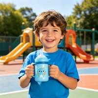 Bouteille d'eau pour enfants avec bec verseur à paille, sans BPA, pour les enfants d'âge scolaire et les tout-petits