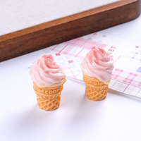Miniature en résine de type jouet alimentaire, motif cornet de glace ou pain, technique d'émail goutte à goutte, accessoire de porte-clés DIY et ornement