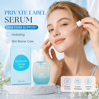 Sérum facial à l'acide hyaluronique et à l'ectoïne, marque privée, vente en gros, logo personnalisé, couleur, soins de la peau, OEM, ODM
