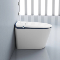 WC intelligent à chasse automatique de style européen, certifié CUPC ETL, avec siphon en P, à poser au sol, en céramique, cuvette allongée monobloc
