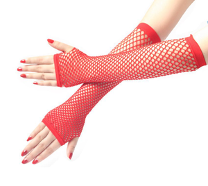 1 Paar Lange Visnet Nethandschoenen Voor Dames Vingerloze Mesh Handschoenen Punk Rock Sexy Armwarmers Voor Nachtclubfeest Om Te Wandelen - Product Image 1