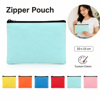 Étui à crayons en toile avec fermeture éclair 20x13cm 20g 11 couleurs Pochette cosmétique Papeterie Logo personnalisé OEM