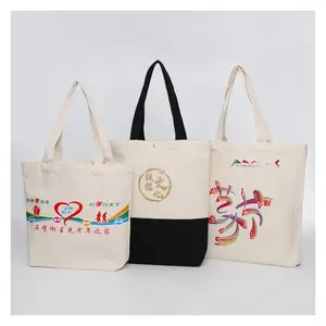 Tas Bahu Korea, Tote Bag Katun Debu dengan Logo, Tas Belanja Sabuk Bahu Hadiah