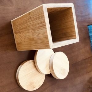 Bamboo Coaster <b>Set</b> Round Heat Insulating Non Slip For Coffee <b>Tea</b> <b>Sets</b> - Product Image 1