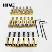 Brass Saddle 6pcs/set Pure Brass Flat Top Guitar Bridge Saddles 10.5MM/10.8MM for Electric Guitar Tremolo Bridge Guitar Parts
