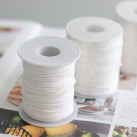 1 Rouleau de 60m de Mèche de Bougie en Coton Tressé pour Fabrication de Bougies, Accessoire Parfumé, Vente en Gros, Mèche Naturelle Sans Fumée