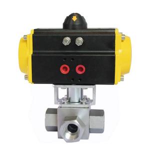 Válvula de Bola Neumática de Acero Inoxidable 304 de 3 Vías, Alta Presión 200 Bar, Puerto L - Product Image 4