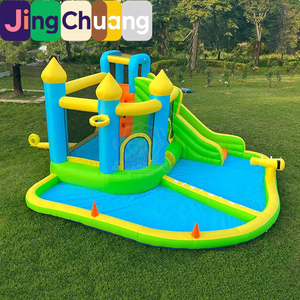 Château gonflable pour enfants, trampoline d'intérieur, petit toboggan aquatique extérieur, lit de saut gonflable domestique, château gonflable ludique - Product Image 1