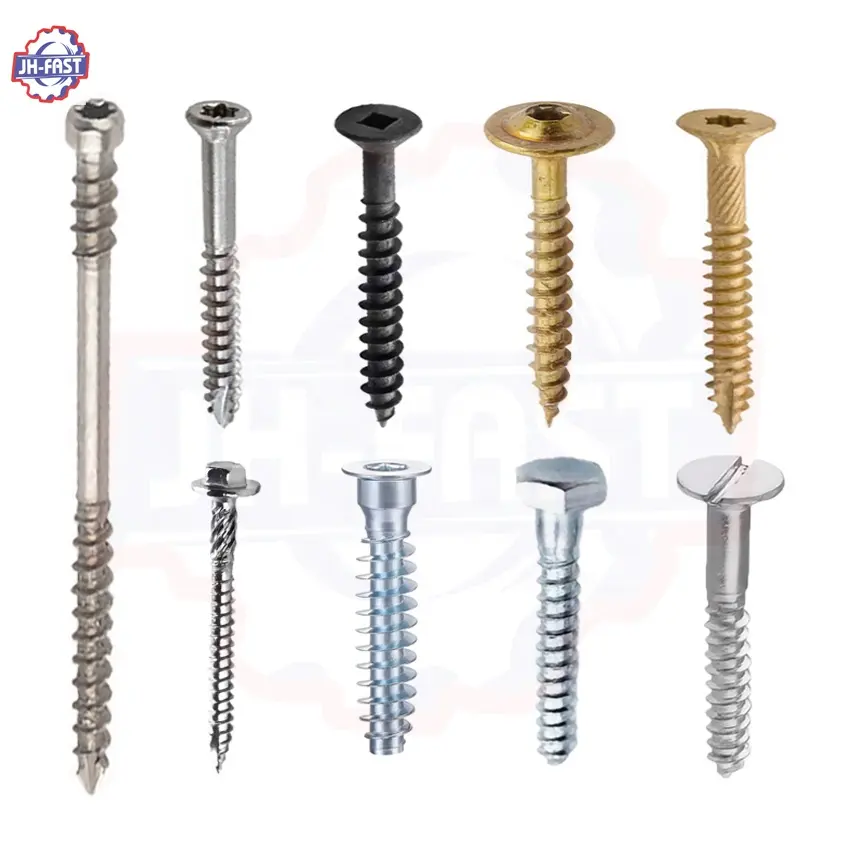 Custom black stainless steel 3 4 inch hex torx flat head self tapping screws for wood 100mm 250 mm long deck wood screws