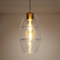 Suspension moderne en verre doré à 1 lumière pour îlot de cuisine et salle à manger