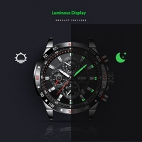 Montre mécanique multifonctionnelle pour homme, en acier inoxydable, sport, affaires, avec aiguilles lumineuses, résistante à l'eau 30M