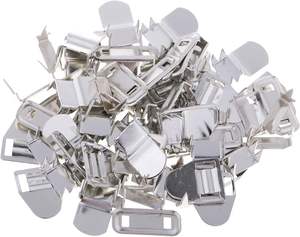 100세트 JieLi JL-510 황동 니켈 프리 실버 후크 및 클라스프 16x10mm 바지/스커트 비봉제 패션 의류 DIY - Product Image 4