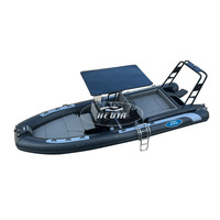 Bateau à cabine fermée en aluminium Haide CE 23 pieds Luxury SP700 Rib, moteur hors-bord électrique.