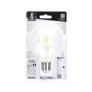 Bombilla LED de filamento G80 E27 4W, transparente, eficiente y decorativa, ideal para iluminar espacios con estilo vintage. - Product Image 3