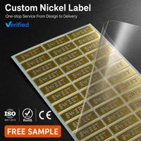 Autocollants de logo 3D électroformés sur mesure en nickel, décalcomanies métalliques de luxe ultra-minces 0,06 mm, adhésif puissant de précision