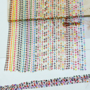 Cadena de eslabones de rosario multicolor de moda para la fabricación de collares, accesorios de cadena de papel con clip de colores esmaltados hechos <span class=keywords><strong>a</strong></span> mano de latón chapado en <span class=keywords><strong>oro</strong></span> - Product Image 6