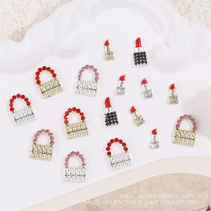 Décorations de luxe 3D pour ongles Saint-Valentin : Breloques en forme de rouge à lèvres et de bouche avec strass pour manucure romantique - Product Image 5