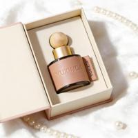 Diffuseur de parfum cylindrique de luxe en verre, avec étui en cuir personnalisé et bouchon en bois, contenant pour parfum d'intérieur