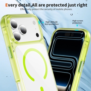 Coque de protection magnétique rigide en acrylique transparent avec cadre couleur macaron pour iPhone Apple 17 Pro Max 16 15 14 - Product Image 5