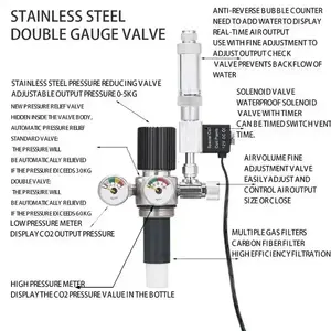 <span class=keywords><strong>Kit</strong></span> de sistema generador de <span class=keywords><strong>CO2</strong></span> para <span class=keywords><strong>acuario</strong></span> ZRDR DIY con ajuste de flujo de aire a presión, planta de agua, pez <span class=keywords><strong>Co2</strong></span> ValveCo2, cilindro de gas - Product Image 6