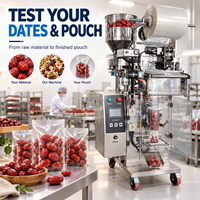 Machine d'emballage DEEPACK pour sachets à soufflets, pour le conditionnement de fruits secs, avec remplissage de produits et confirmation de pliage de film