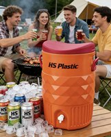 Glacière en plastique HS de 10 gallons avec robinet pour le camping – Seau isotherme pour eau et glace avec robinet – Glacière alimentaire
