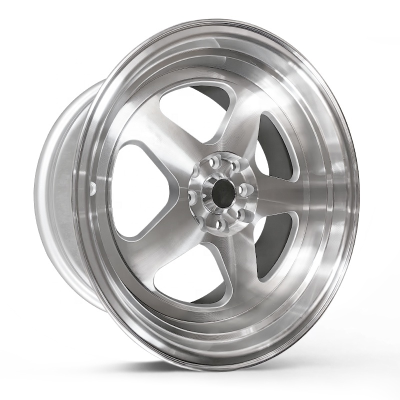 Silver Metallic Rims Silver Machined Face Deep Dish Car Alloy Wheels Rims 17 Inch