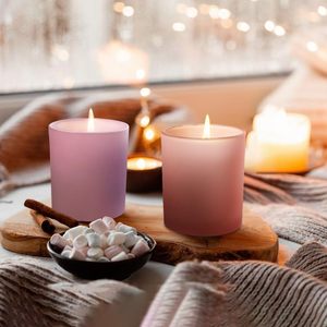 New Design Luxury Empty Heat Resistant Glass Candle Containers with Customizable Color Cylinder Shape and Glass <b>Lids</b> Low MOQ - Product Image 4
