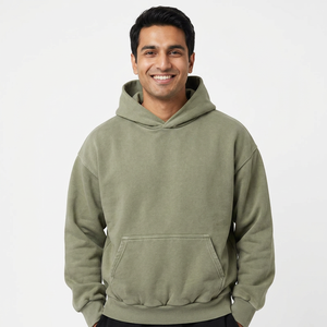 Haute qualité 100% coton hommes sweat à capuche surdimensionné impression broderie sweats à capuche personnalisés sweat à capuche en fourrure sur mesure - Product Image 1