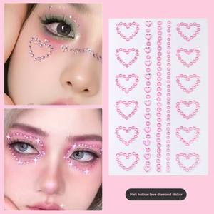 Ins Glitter Face Stickers avec Résine Diamant et Perle Organza Arc Sourcils Lèvres Strass Colle-On Technique Visage Accessoires - Product Image 2