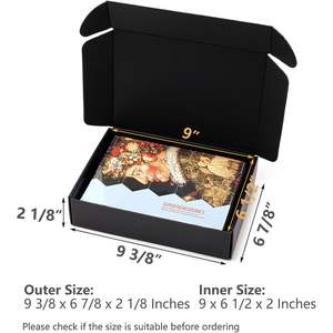 Cajas de envío negras Timirog de 9x6.5x2 pulgadas, caja de correo de cartón corrugado para pequeñas empresas con cierre de pestaña - Product Image 2