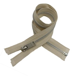 Matte Silver Aluminum Double <strong>Zipper</strong> with Custom <strong>Zipper</strong> Open-End Type for Bags &amp; Shoes Puller Accessories Two Ways <strong>Zipper</strong> - Product Image 2