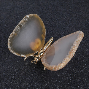 <span class=keywords><strong>Farfalla</strong></span> a fetta di agata intagliata a mano in cristallo naturale per regali - Product Image 2