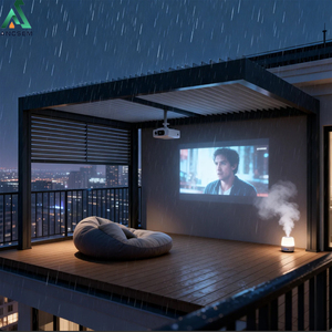 Pérgola Inteligente Contemporánea <span class=keywords><strong>de</strong></span> Aluminio ANCSEM, Techo <span class=keywords><strong>de</strong></span> Láminas Ajustables Impermeable, Estructura <span class=keywords><strong>de</strong></span> Sombra <span class=keywords><strong>de</strong></span> Lujo para Exteriores, Pérgola Bioclimática - Product Image 4