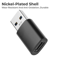 Adaptateur Convertisseur Audio USB-A Mâle vers Type-C Femelle Personnalisé 5 Gbit/s Haute Vitesse de Synchronisation des Données Charge Rapide DC pour Téléphones/Tablettes/Ordinateurs Portables