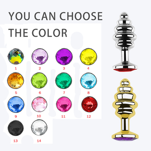 アマゾンでベストセラーのSEXBAYゴールド/シルバー3サイズアナルプラグ、ジュエリーカラー選択可能、男女の異なるサイズに対応するバットプラグ - Product Image 1