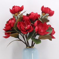 Fleurs de Magnolia en soie imprimées 3D pour décoration de mariage, fleurs de Magnolia artificielles en mousse pour bricolage