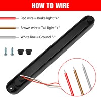 Feu arrière LED en forme de barre de 10 pouces, 15 LED, étanche, avec fonctions de freinage, d'arrêt et d'avertissement, pièce de rechange pour camion, remorque, fourgonnette, bus