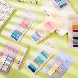 200 Sheets/pad6 Styles Morandi Color Self-Adhesive Paper Memo <b>Pads</b> Students Read Marker Cute Kawaii Office Stationery - Product Image 4