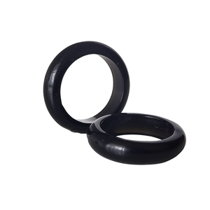 Fabricante de fábrica Venta directa Anillo de obsidiana negra natural Anillos de dedo de obsidiana de cristal hechos a mano redondos - Product Image 4