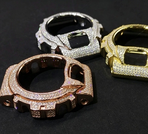 Boîtier <span class=keywords><strong>de</strong></span> montre Moissanite VVS Iced Out <span class=keywords><strong>en</strong></span> gros HipHop pour lunette <span class=keywords><strong>de</strong></span> montre DW5600, lunette <span class=keywords><strong>de</strong></span> montre Moissanite Iced Out unisexe - Product Image 5