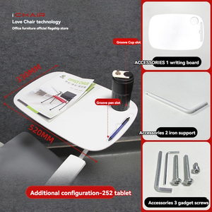 Fast Shipping Heavy Duty PP Training Chair University College Lecture Mesh Office Chair with Writing <strong>Pad</strong> - Product Image 6