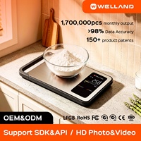 Báscula de Cocina de Precisión Welland con Conexión Bluetooth, Integración con Aplicación, Base de Datos de Nutrición, para Hornear y Cocinar