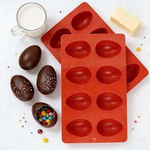 2 Pack Silicone <b>Egg</b> Molds 8 Cavity <b>Easter</b> 3D <b>Egg</b>-Shaped Silicone Baking Mold - Product Image 1