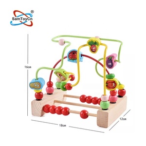 Samtoy légumes rouleau perles colorées <span class=keywords><strong>labyrinthe</strong></span> jouet éducatif Montessori jouet perlé en bois pour enfants - Product Image 5