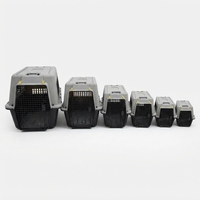 Cage de transport pour animaux de compagnie en plastique durable, homologuée pour le transport aérien, avec porte métallique pour chiens et chats